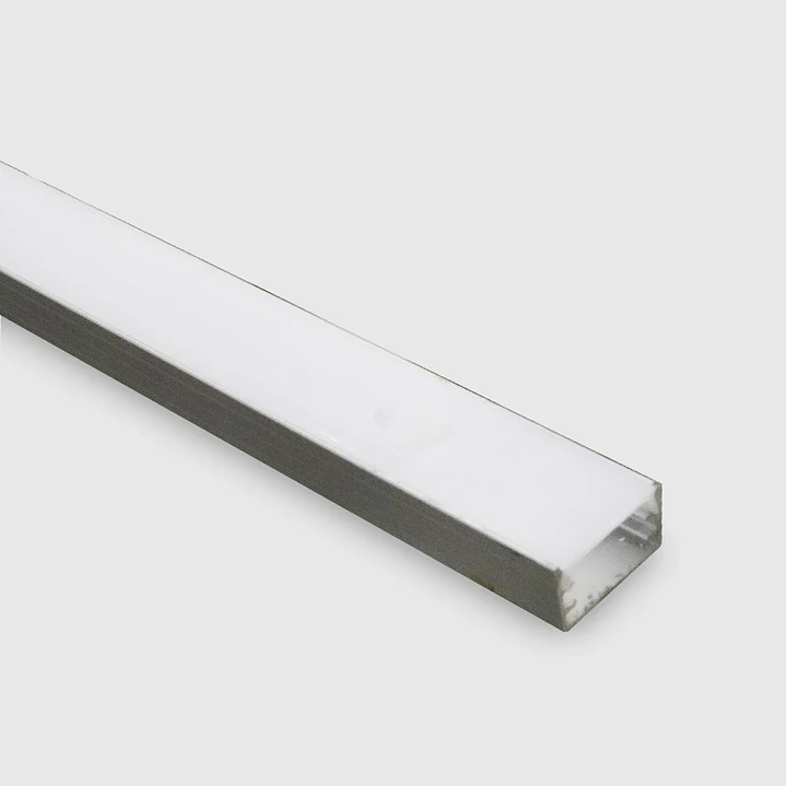 Perfil/Calha Sem Abas de Alumínio Saliente Slim Com Difusor Opalino 2m 57/SW1506/2M-F 1