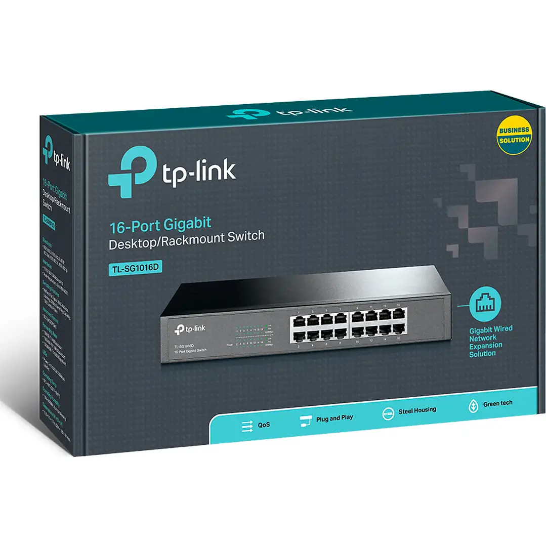 TP-Link TL-SG1016D - Switch 16P Gigabit 10/100/1000Mbps para Desktop / Rack 1