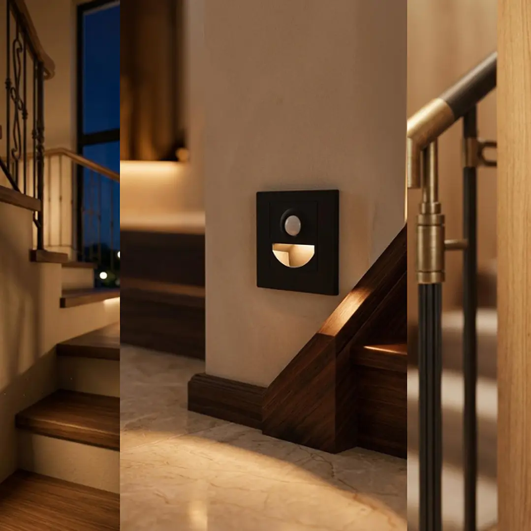 Balizador LED Preto 2W 200Lm CCT C/Sensor DEtecção 120º 4M IP20 LED7 7