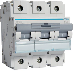 Disjuntor 3 Pólos 100A Curva C 10kA 4,5 Módulos HMF390 Hager