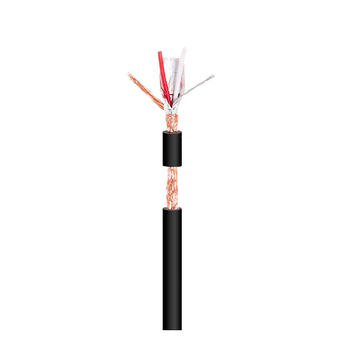 Cabo Microfone Ø6mm 2 Cond.+ Malha Preto 100mt HQ – Bobine 2
