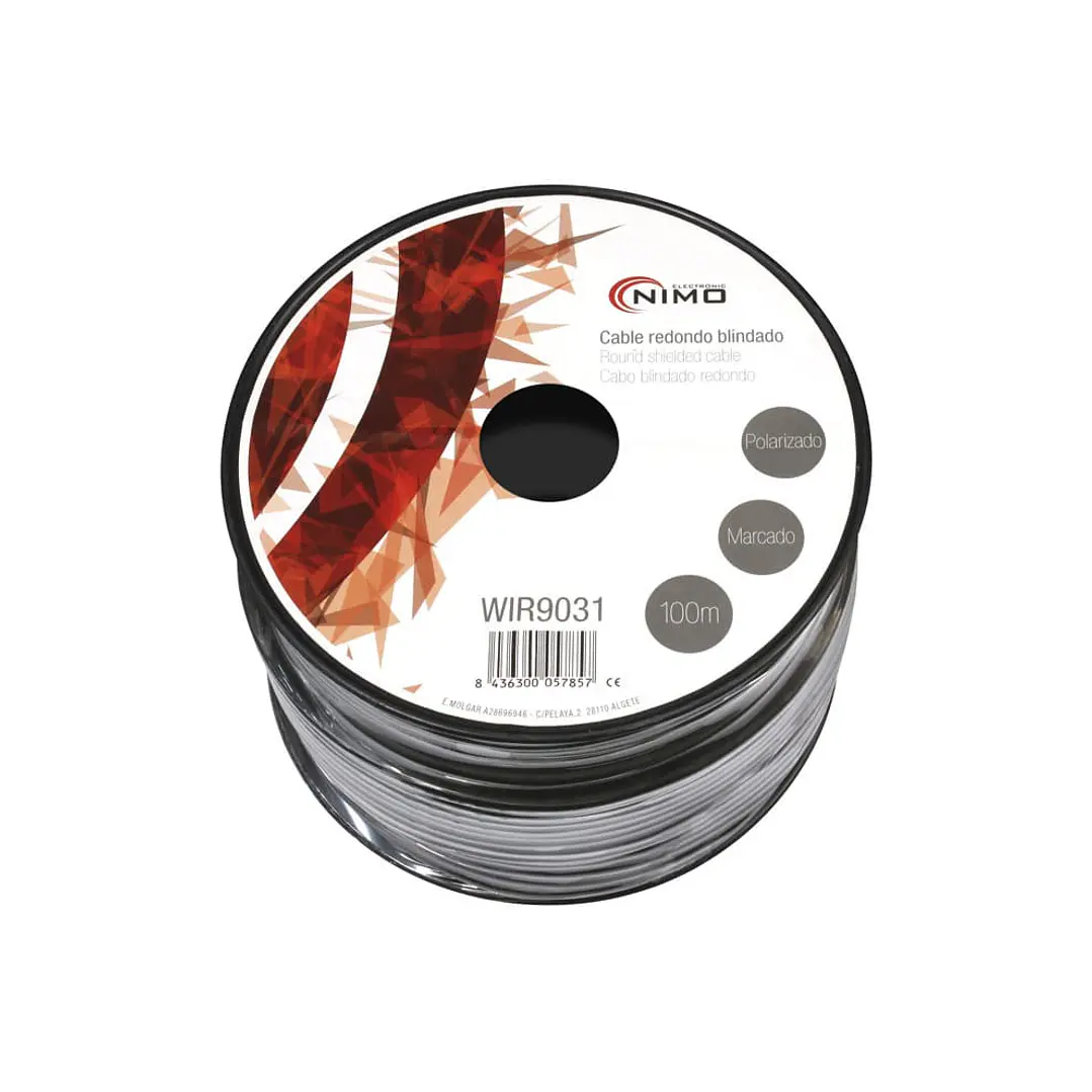 Cabo Microfone Ø6mm 2 Cond.+ Malha Preto 100mt HQ – Bobine 1