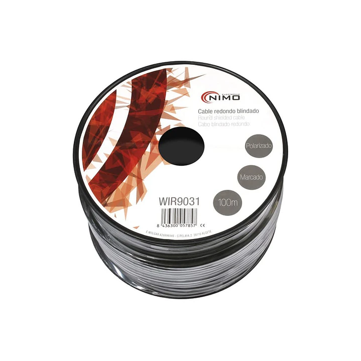Cabo Microfone Ø6mm 2 Cond.+ Malha Preto 100mt HQ – Bobine 1
