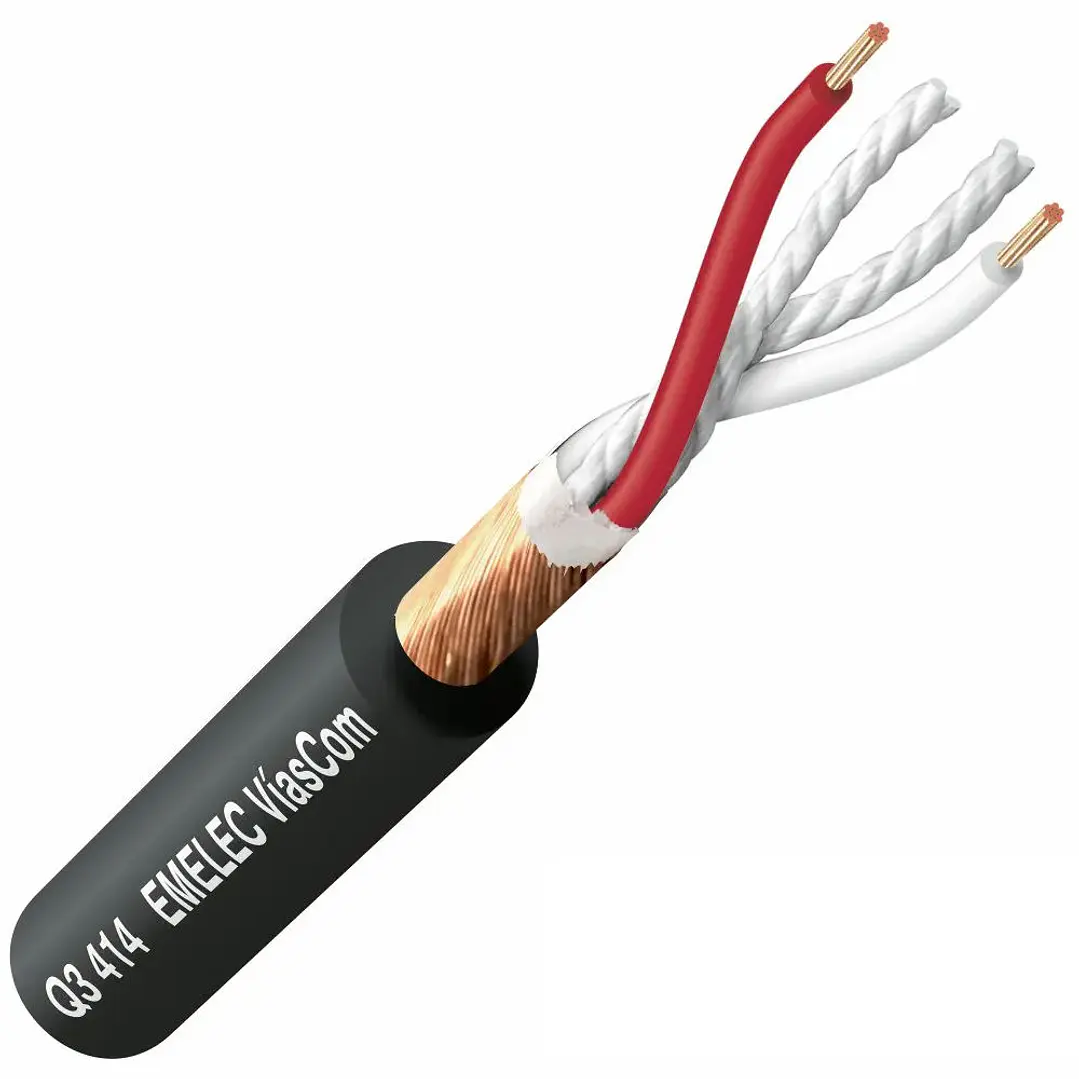 Cabo Microfone Ø6mm 2 Cond.+ Malha Preto 100mt 1