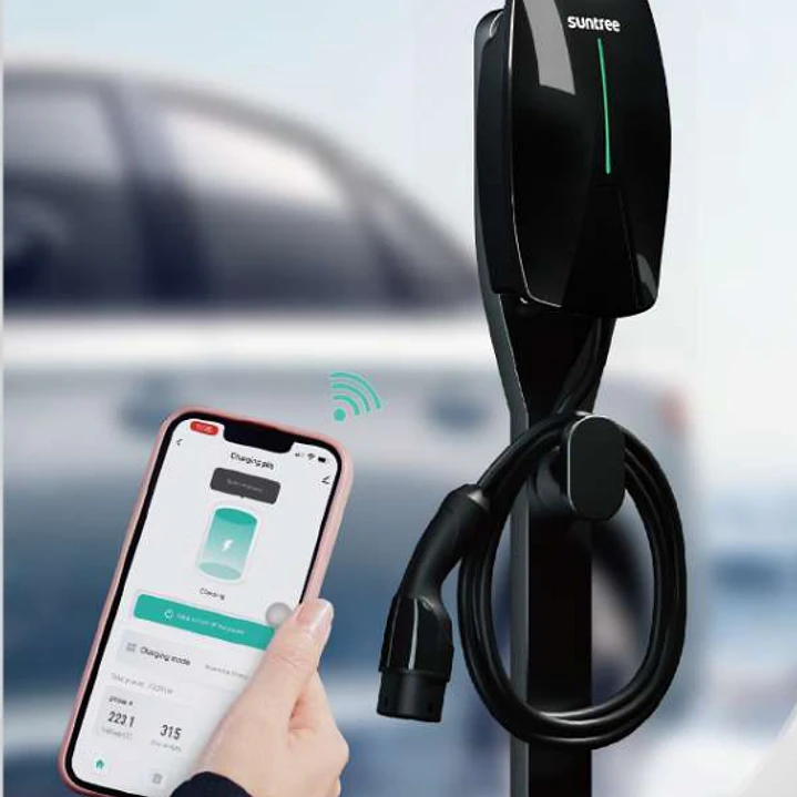 Carregador Fixo Monofásico 7KW 32A RFID Wifi - IK08 - IP65 - Tuya - SunTree 1
