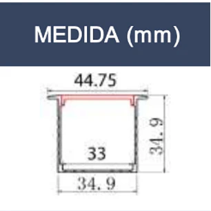 Perfil/Calha Embutir Com Difusor- Encastrar Alto C/ Difusor Opalino 2M MAXLED