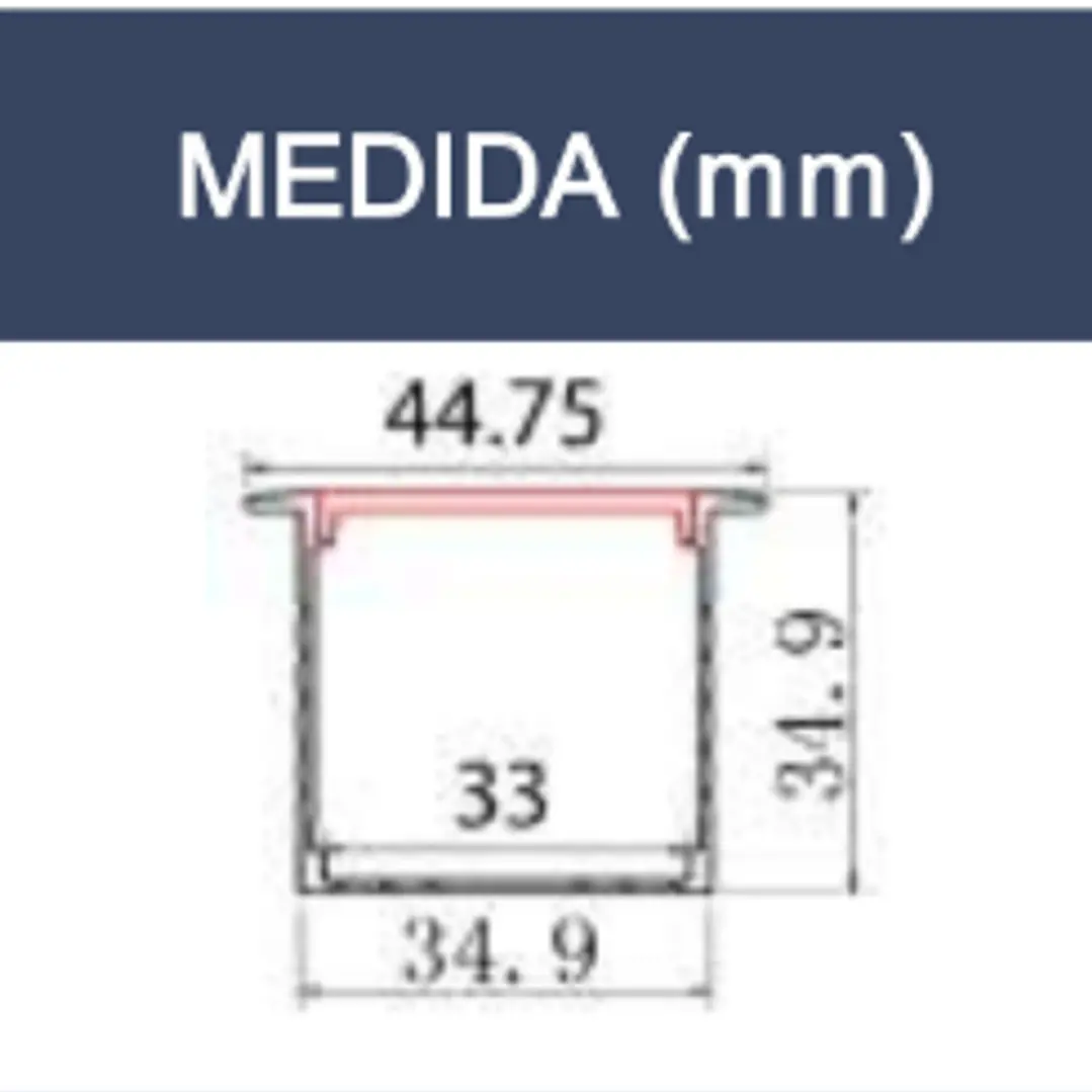 Perfil/Calha Embutir Com Difusor- Encastrar Alto C/ Difusor Opalino 2M MAXLED 2