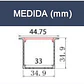 Perfil/Calha Embutir Com Difusor- Encastrar Alto C/ Difusor Opalino 2M MAXLED - vignette 2