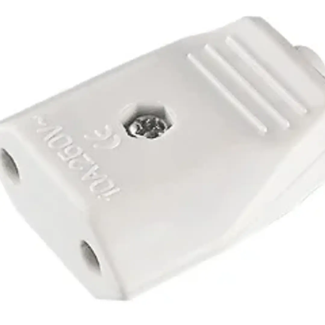 Ficha Fêmea 10A 4mm 2P Branca Flórida 1