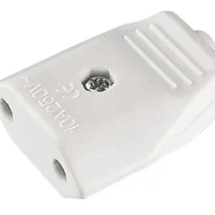 Ficha Fêmea 10A 4mm 2P Branca Flórida 1
