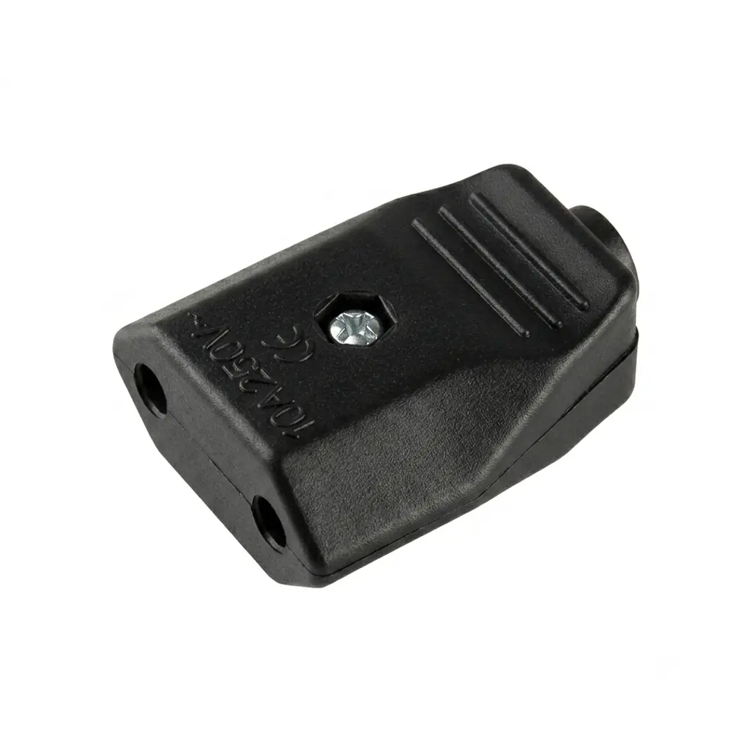 Ficha Fêmea 10A 4mm 2P Preta Flórida 1