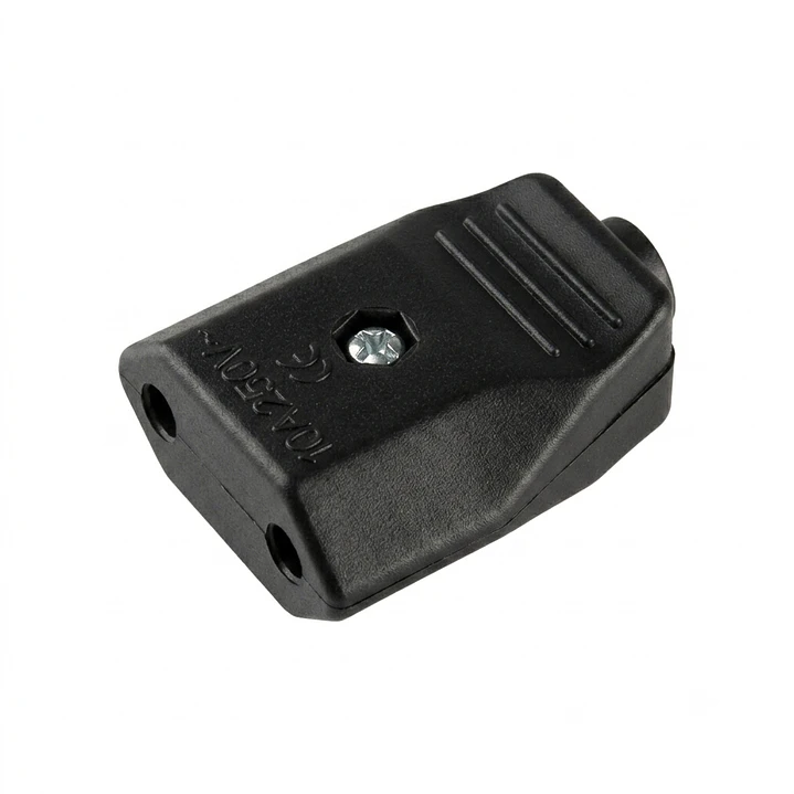 Ficha Fêmea 10A 4mm 2P Preta Flórida 1