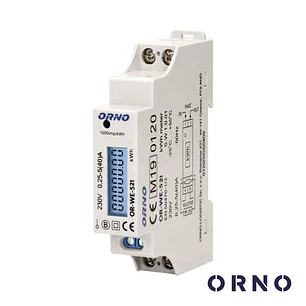 Contador de Energia Monofásico 230V/40A 1 Módulo Din ORNO