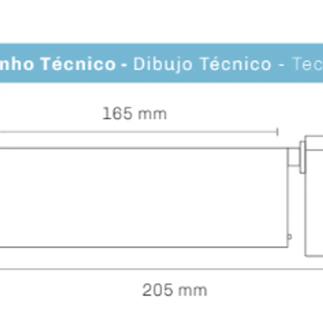 Zunit - Projetor de calha Led - 1 circuito 15W Ø60 x 165 mm CCT3 1200lm - Maxled 20