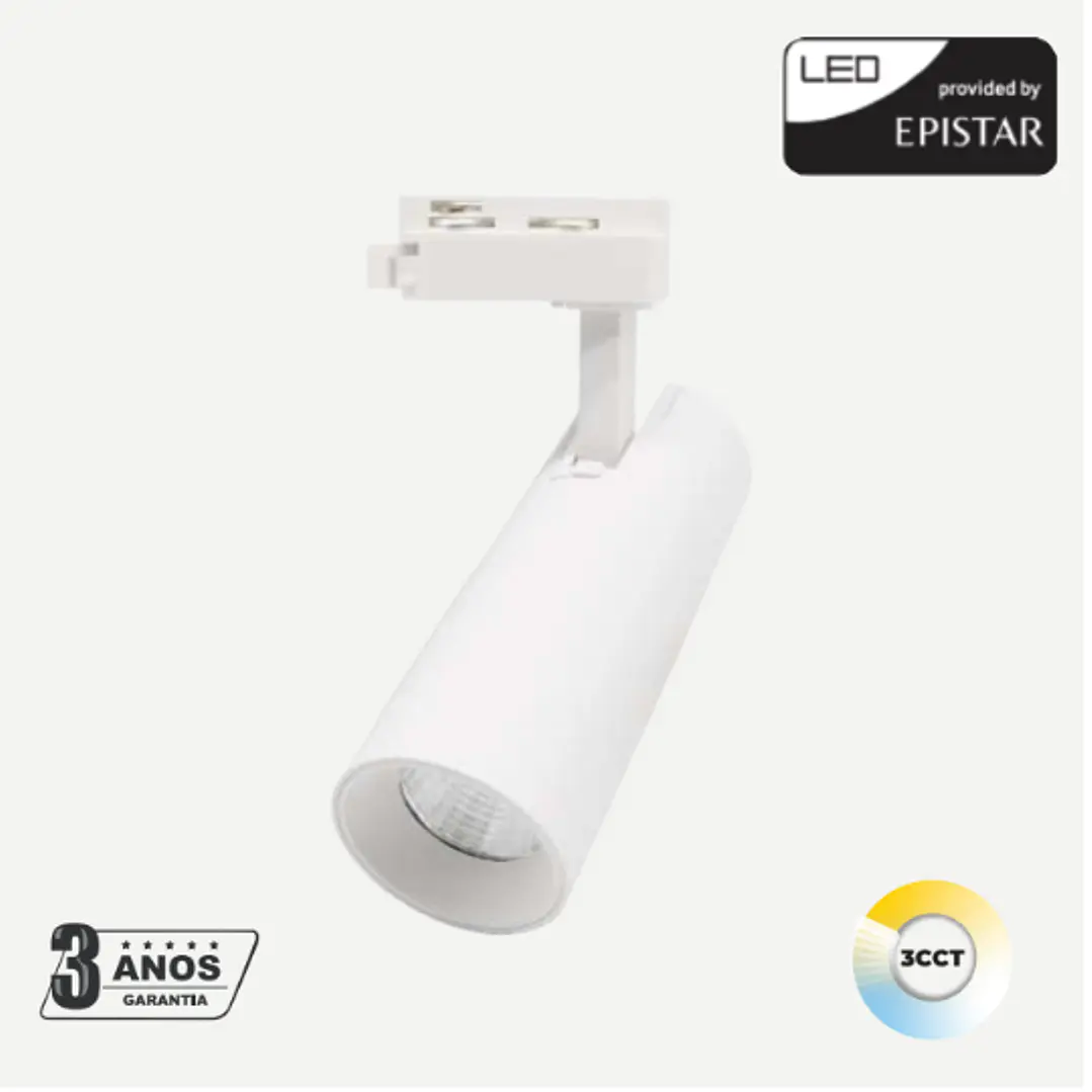 Zunit - Projetor de calha Led - 1 circuito 15W Ø60 x 165 mm CCT3 1200lm - Maxled 2
