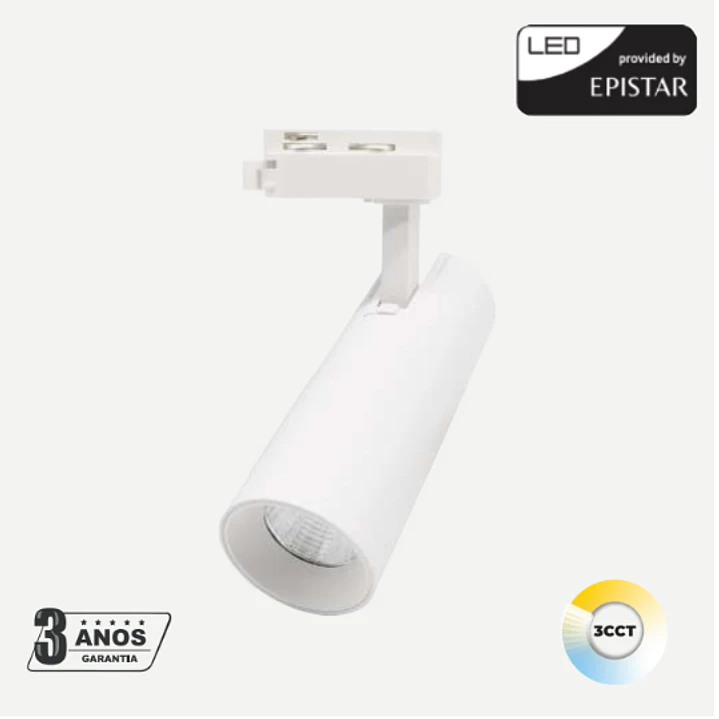 Zunit - Projetor de calha Led - 1 circuito 15W Ø60 x 165 mm CCT3 1200lm - Maxled 2