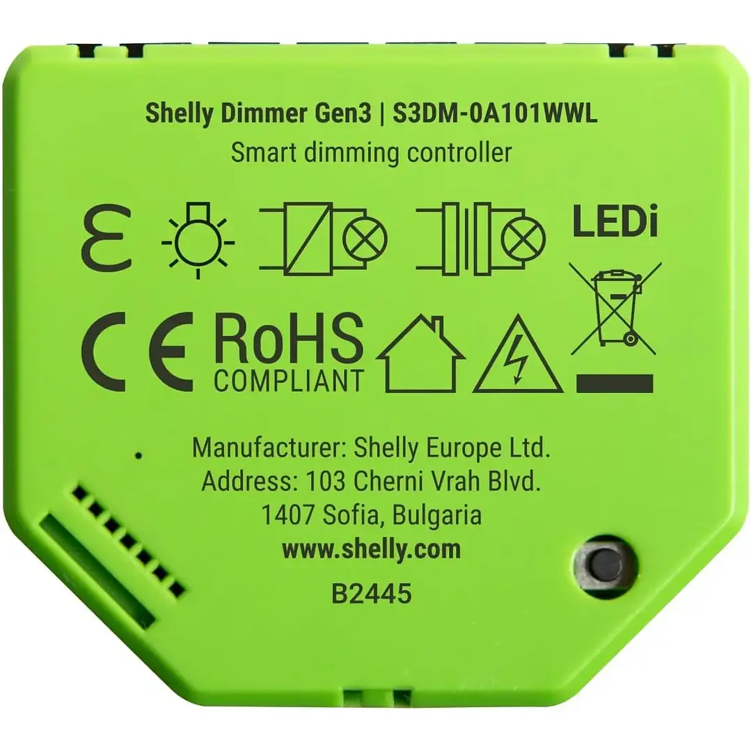 Shelly Dimmer Gen3 - Módulo controlador dimmer inteligente Wifi para iluminação 6