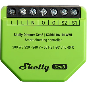 Shelly Dimmer Gen3 - Módulo controlador dimmer inteligente Wifi para iluminação