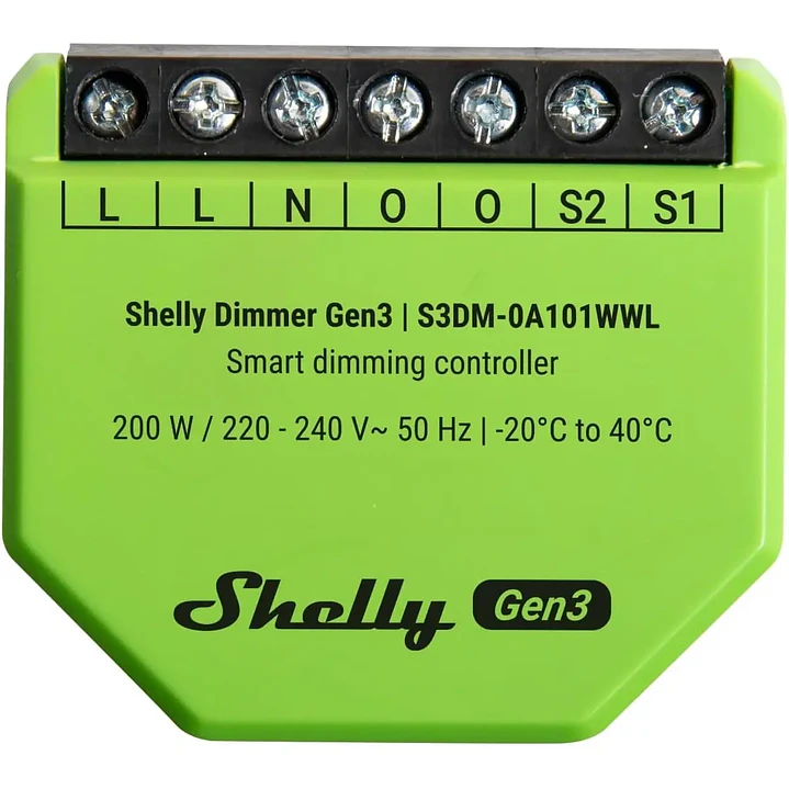 Shelly Dimmer Gen3 - Módulo controlador dimmer inteligente Wifi para iluminação 2