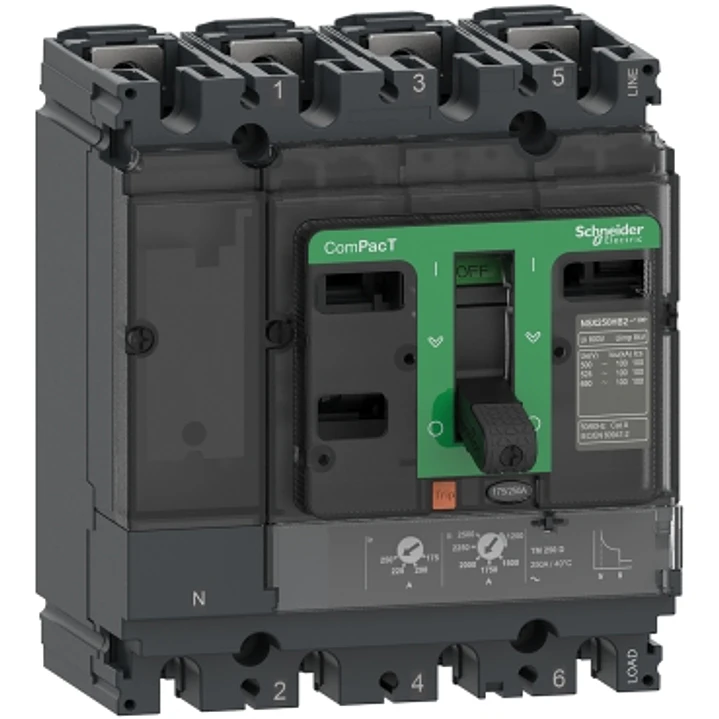ComPacT DISJUNTOR NSX160F 36kA CA 4P3D 160A TMD Schneider 1