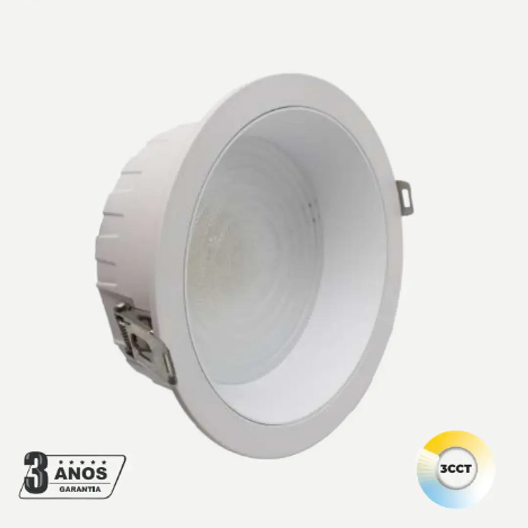 Kiro Downlight 3CCT 36W - 3600Lm - 120º - Ø 185mm - CCT - Lumiarq 1