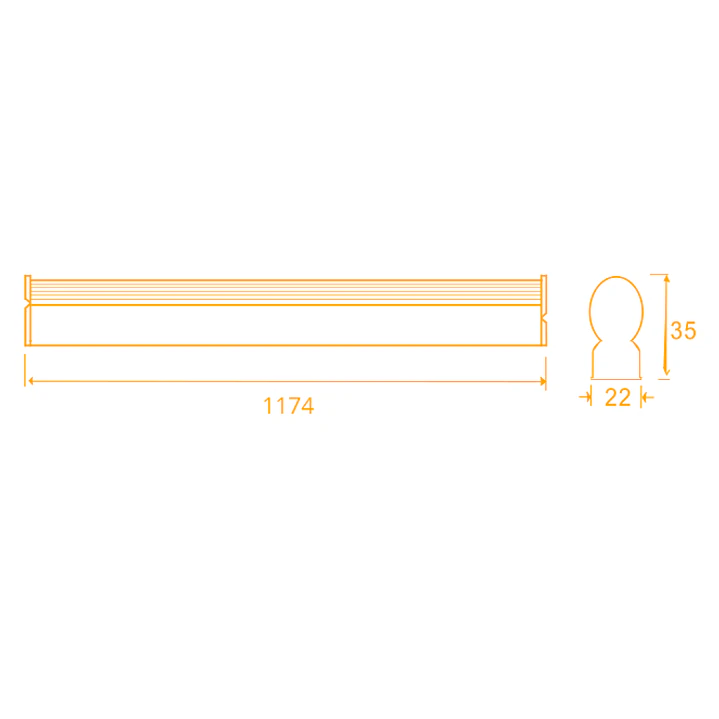 Régua AXINITE 120cm 1x16W LED 1800lm 3CCT C.117,4xL.2xAlt.3,5cm branco 2