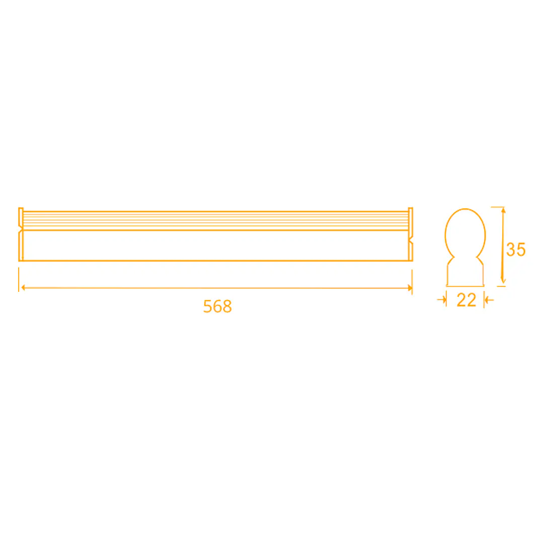 Régua AXINITE 60cm 1x9W LED 1030lm 3CCT C.56,8xL.2,2xAlt.3,5cm branco 6