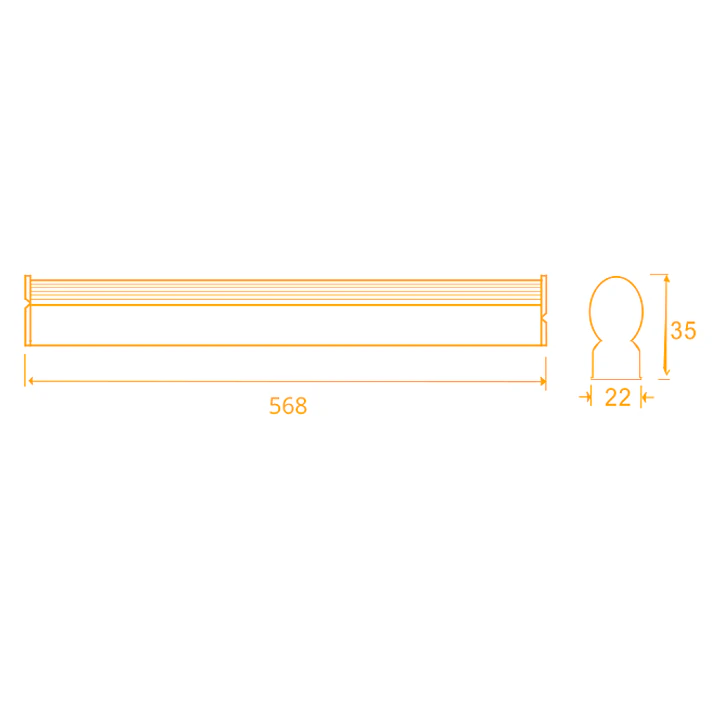 Régua AXINITE 60cm 1x9W LED 1030lm 3CCT C.56,8xL.2,2xAlt.3,5cm branco 6