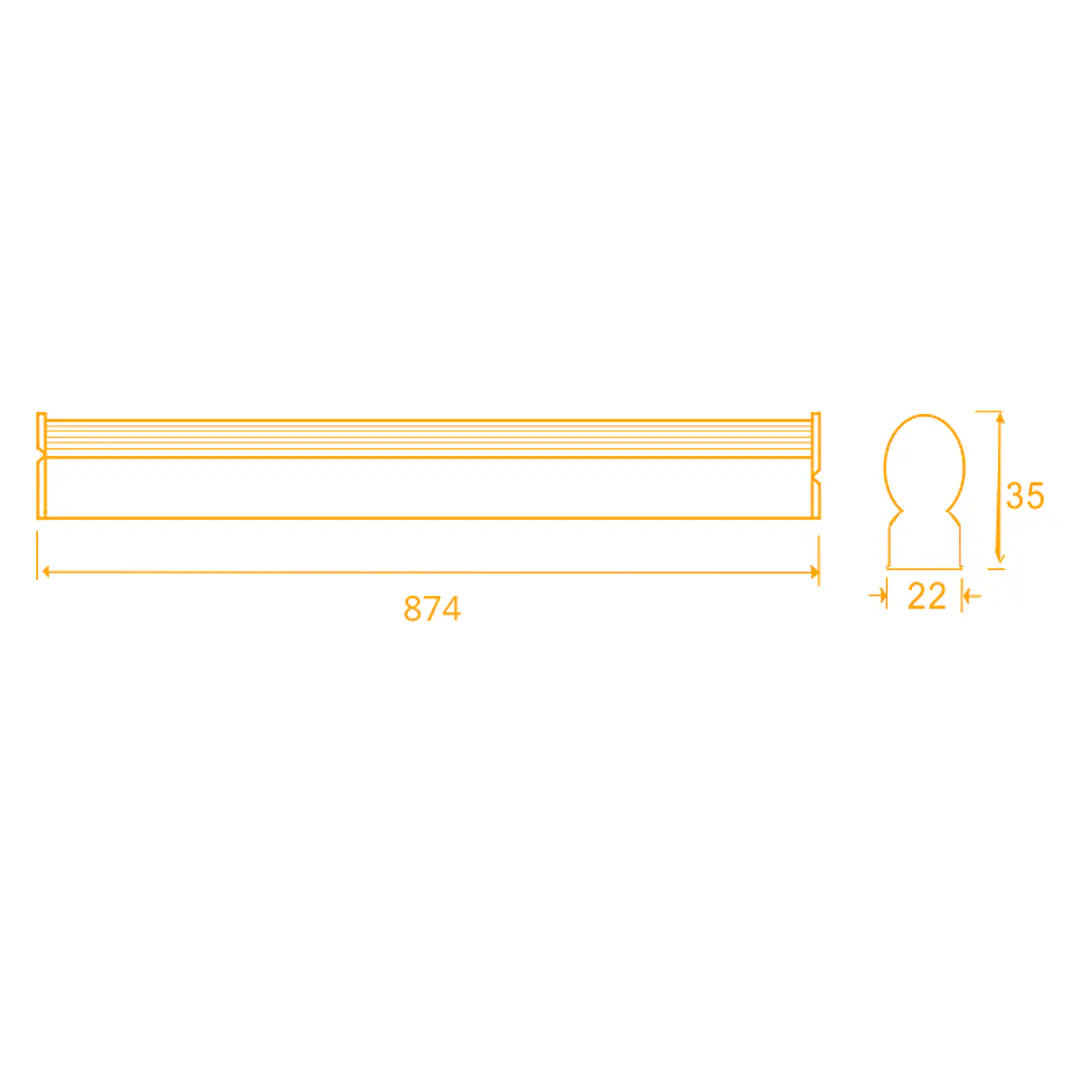Régua AXINITE 90cm 1x12W LED 1330lm 3CCT C.87,4xL.2,2xAlt.3,5cm branco 5