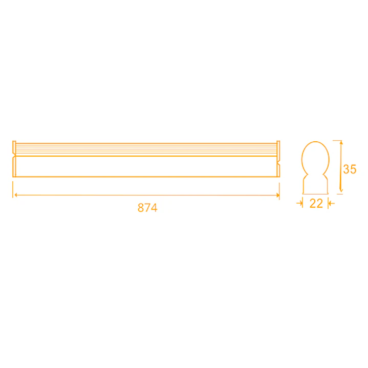 Régua AXINITE 90cm 1x12W LED 1330lm 3CCT C.87,4xL.2,2xAlt.3,5cm branco 5