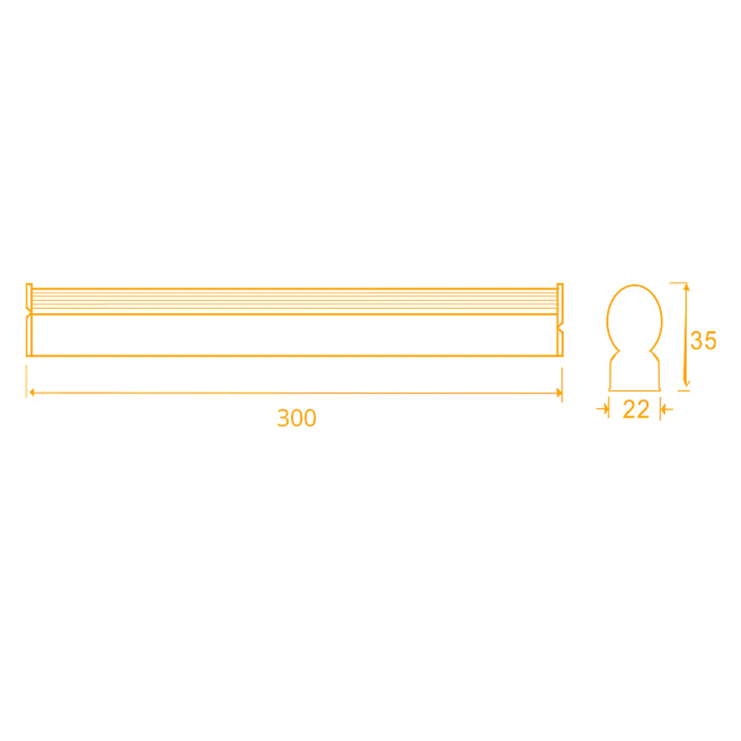 Régua AXINITE 30cm 1x5W LED 550lm 3CCT C.30xL.2,2xAlt.3,5cm branco 5