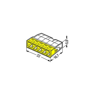 Wago 2273-205 - Ligador Rápido 5 ligações (0.5...2.5mm²) Unifilares