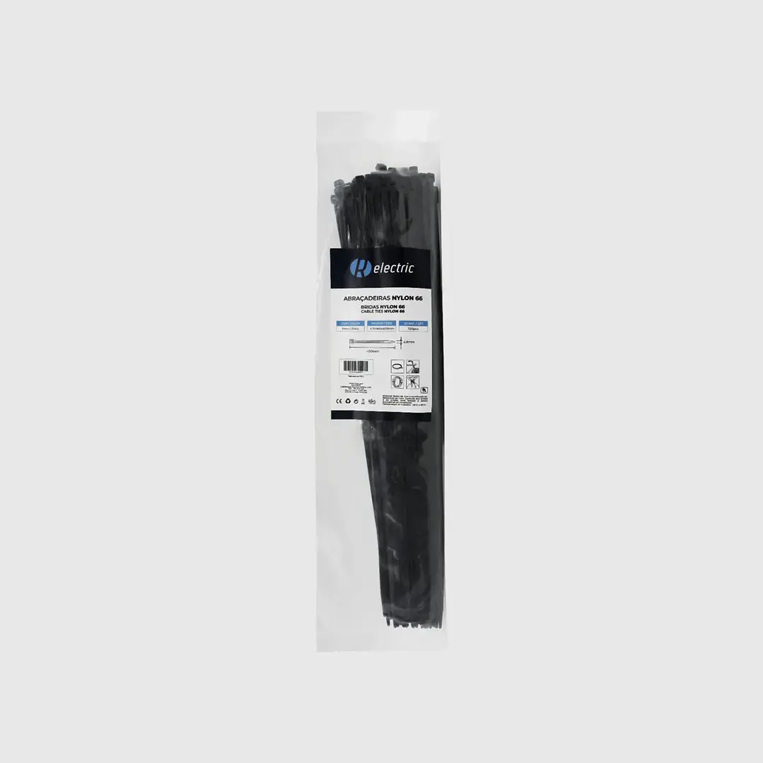 Abraçadeiras NYLON66 4.8*400 branco/preto - R-Electric 3