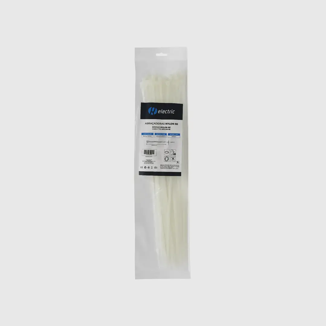 Abraçadeiras NYLON66 4.8*400 branco/preto - R-Electric 2