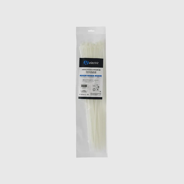 Abraçadeiras NYLON66 4.8*400 branco/preto - R-Electric 2
