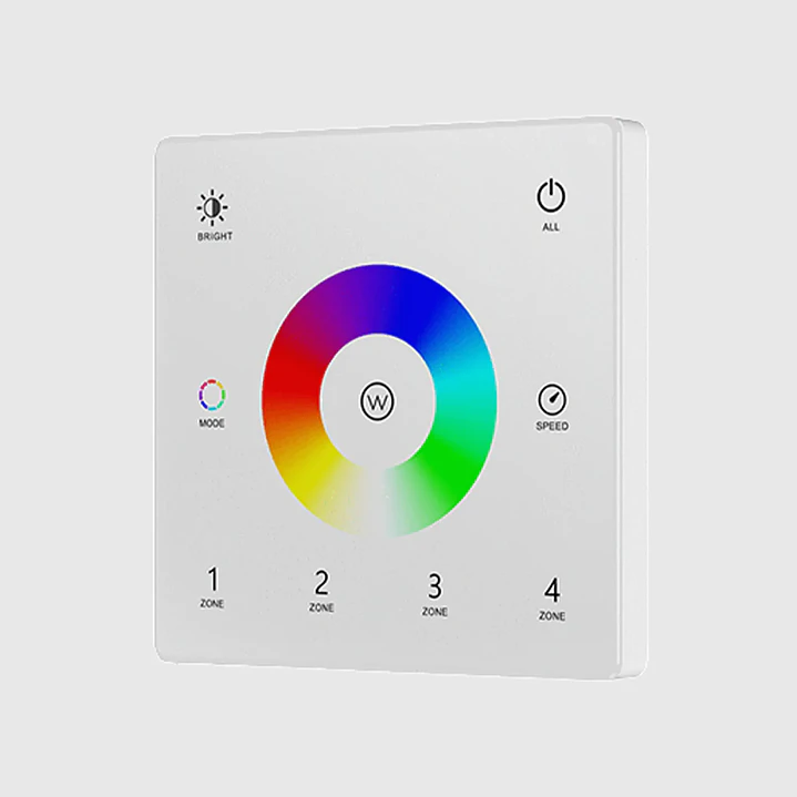 Comando de parede para controladores monocolor 5 em 1 - 4 zonas RF2.4 GHZ - Pilha CR2032 - R-Rlectric 1