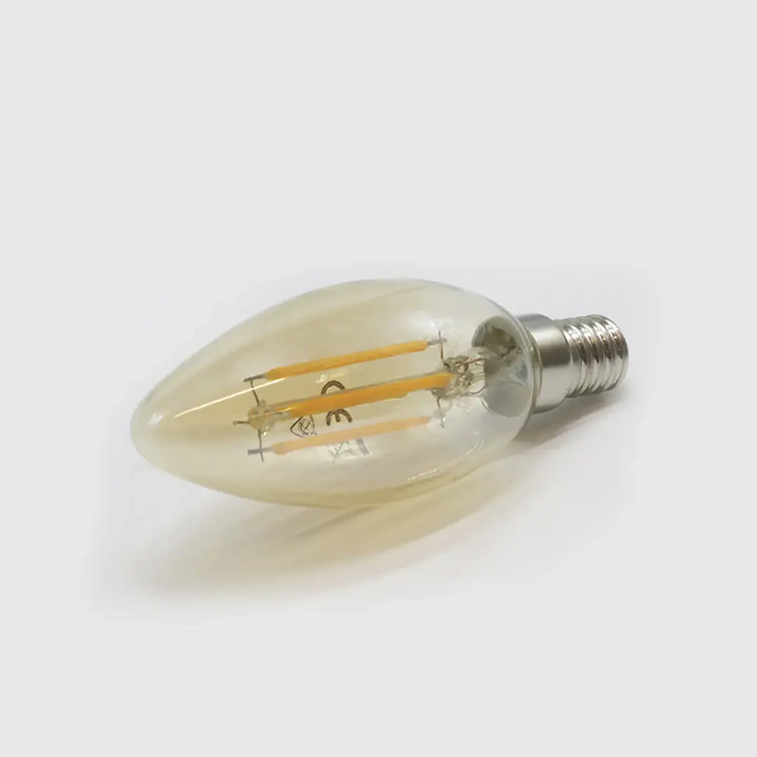 Lâmpada Filamento Led C37 E14 Âmbar 2500K 430Lm 4W - Maxled 3