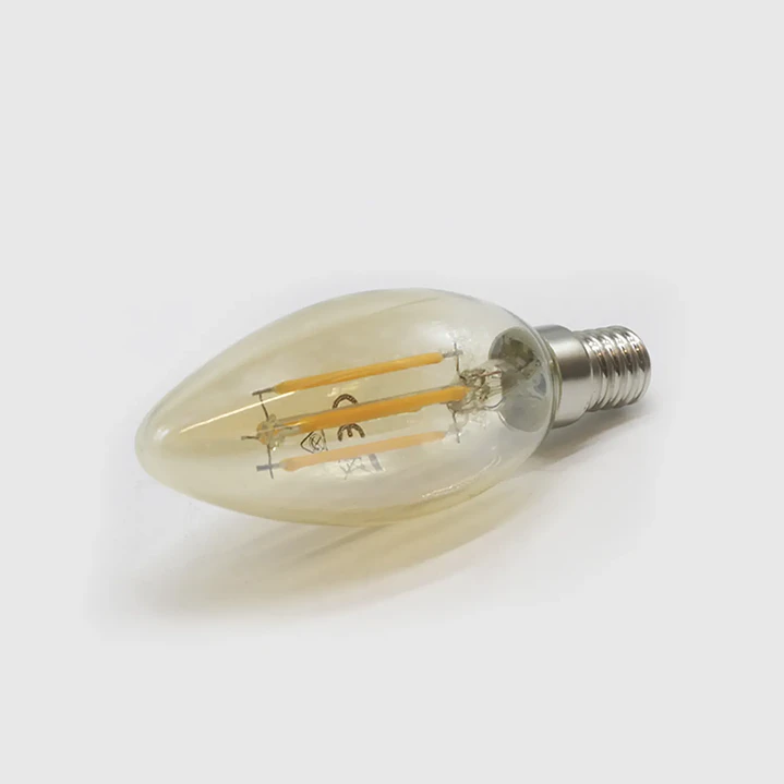 Lâmpada Filamento Led C37 E14 Âmbar 2500K 430Lm 4W - Maxled 3