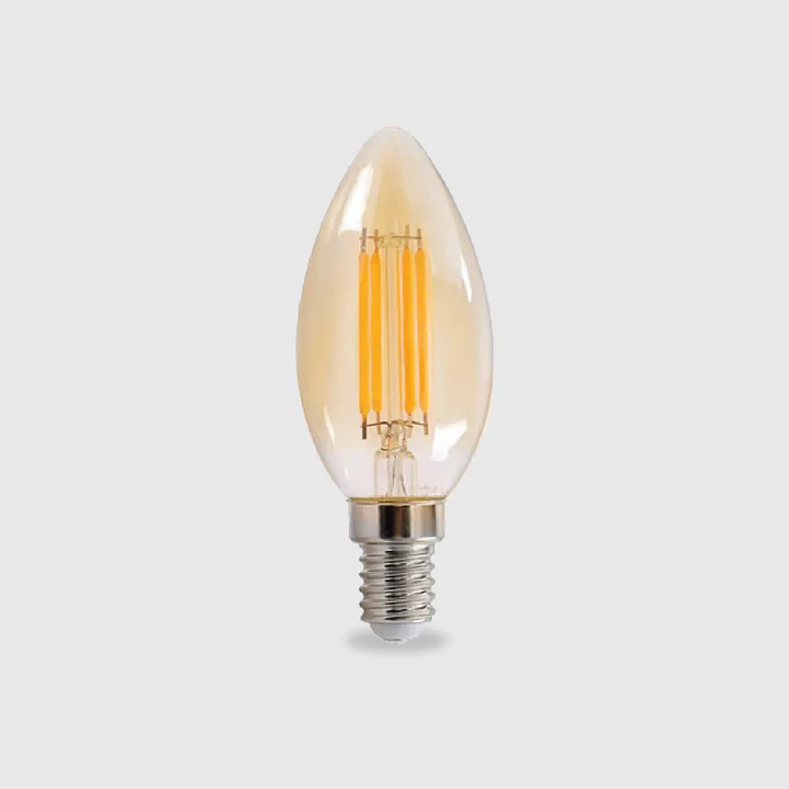 Lâmpada Filamento Led C37 E14 Âmbar 2500K 430Lm 4W - Maxled 1