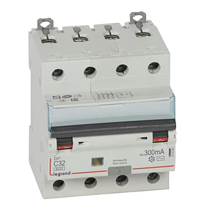 Disjuntor diferencial DX3 4P C32 6000A/10kA 300 mA - 4 módulos - 400V~- tipo AC - Legrand