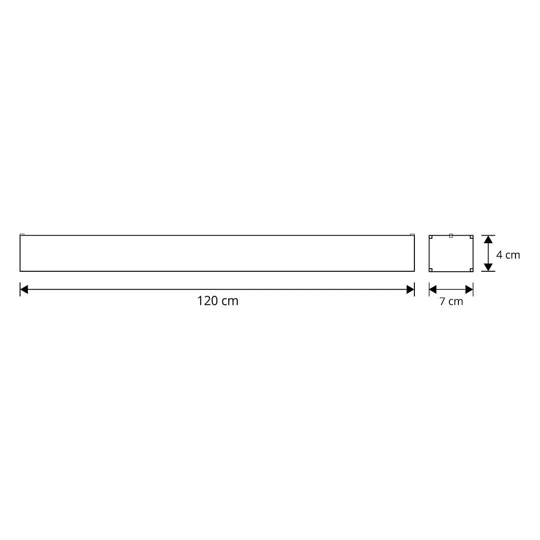 Barra suspensa/tecto LineX OFFICE 120cm 1x40W LED CCT 3000/4000/6400K C.118xL.7xAlt.Reg.cm branca 5