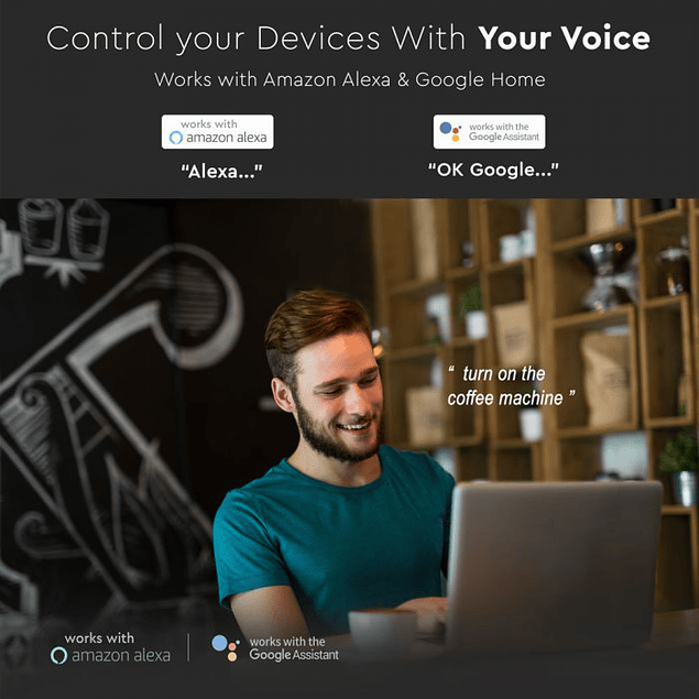 WIFI / SWITCH SWITCH COMPATIBLE CON AMAZON ALEXA Y GOOGLE HOME