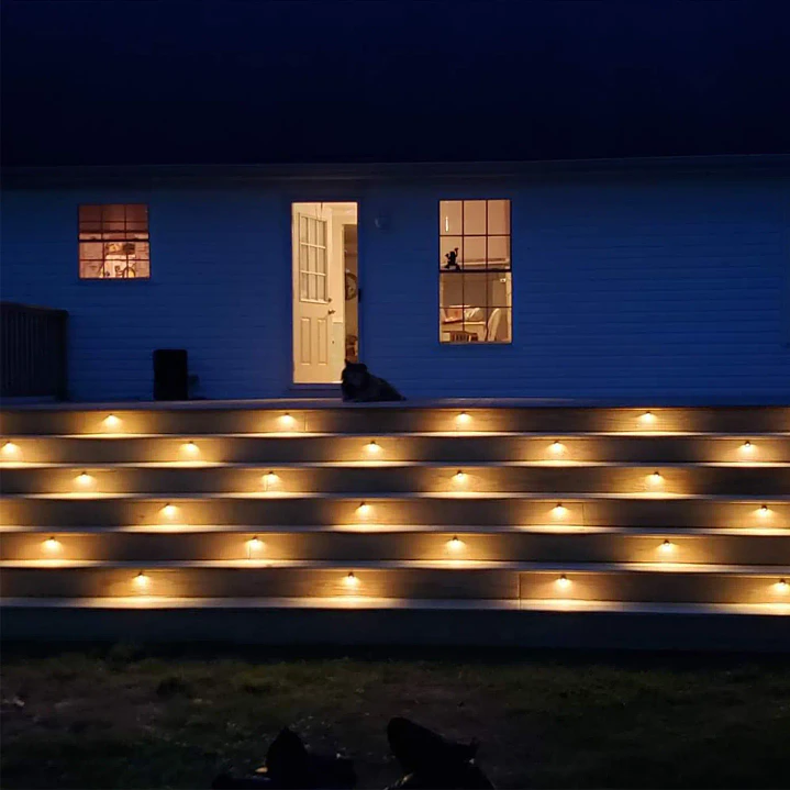 Projetor de Deck LED Maxled Redondo Alumino IP67 3W 24V Projetor de Chão/Parede 3