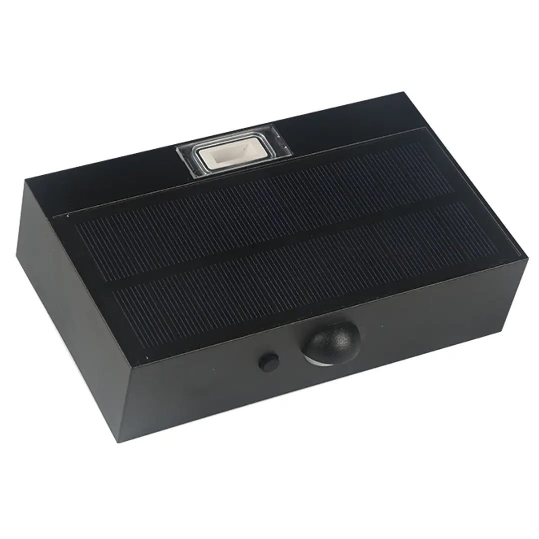 Aplique solar SANDOVAL IP65 3W LED 350lm 4000K/4000K C.13,76xAlt.3,54cm preto 3