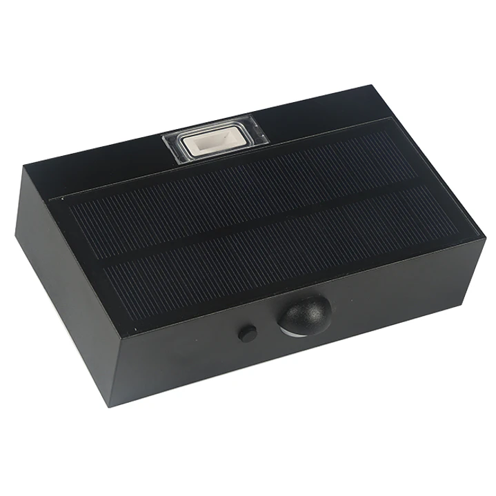Aplique solar SANDOVAL IP65 3W LED 350lm 4000K/4000K C.13,76xAlt.3,54cm preto 3