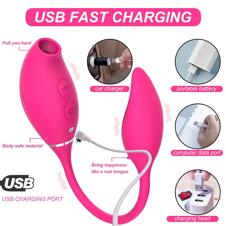  Vibrador de succión de clítoris 2 en 1 para mujeres y adultos 5