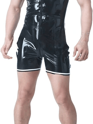 ENTERIZO  OVEROL CORTO EN CHAROL LATEX 