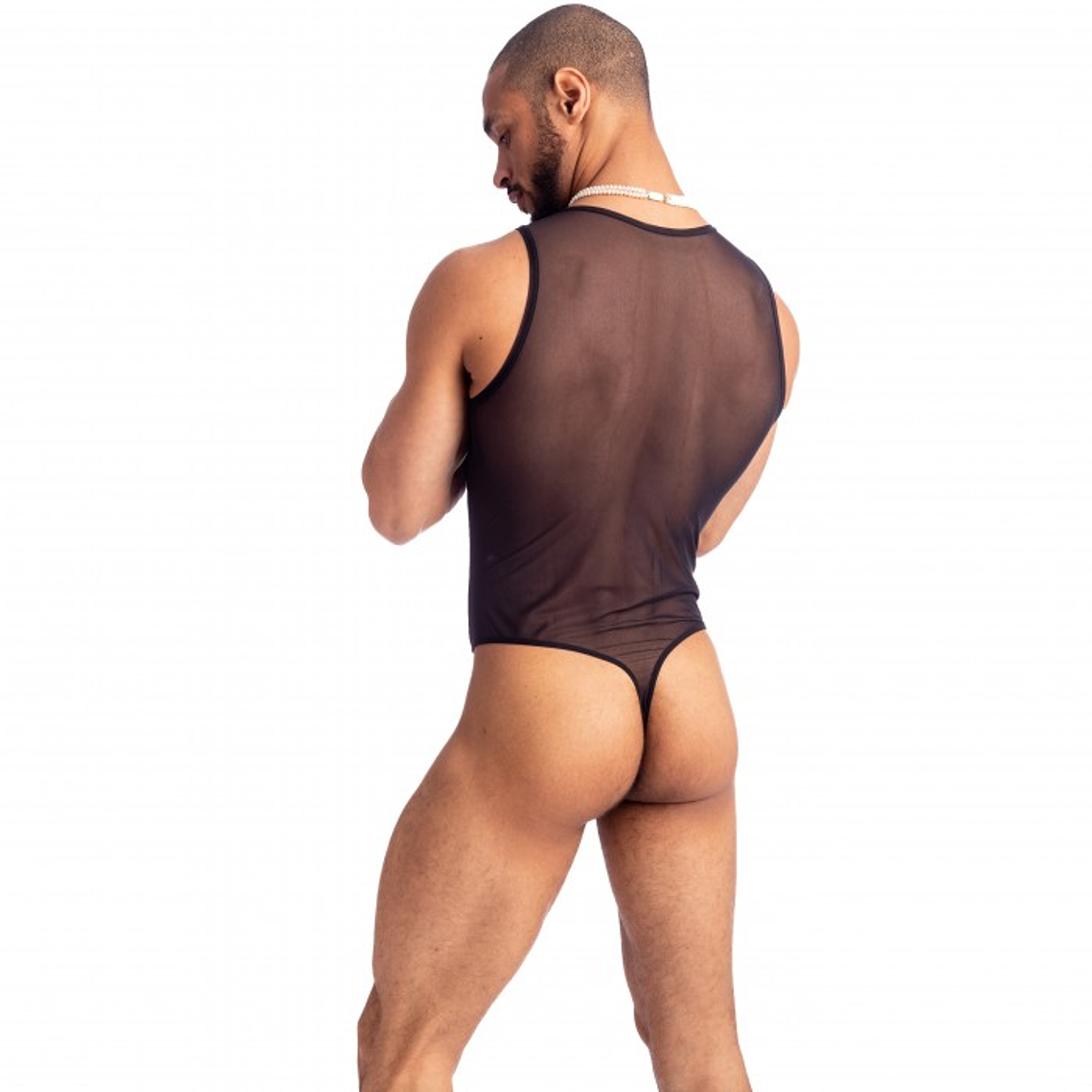 BODY EN MALLA PARA HOMBRE NEGRO 3