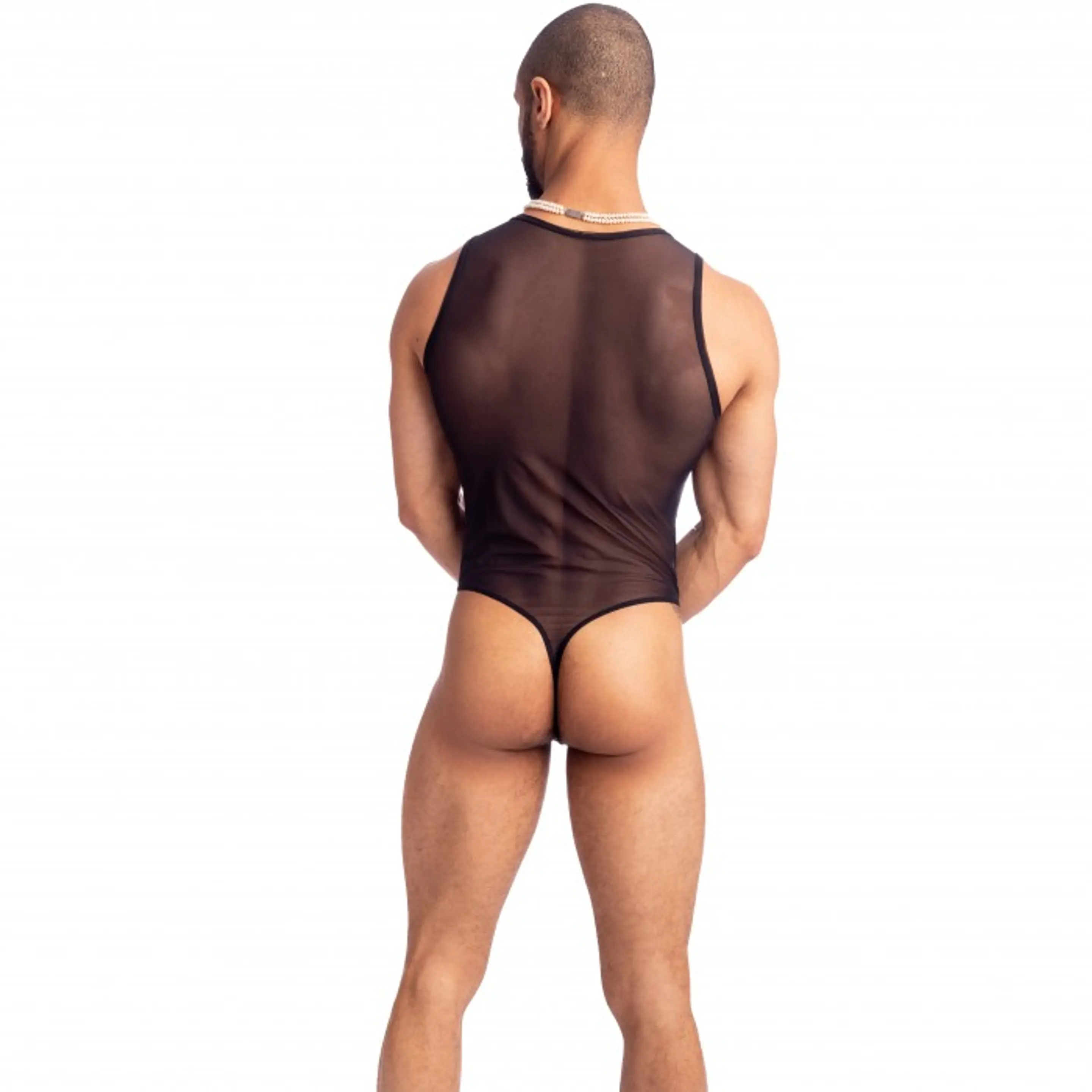 BODY EN MALLA PARA HOMBRE NEGRO 5