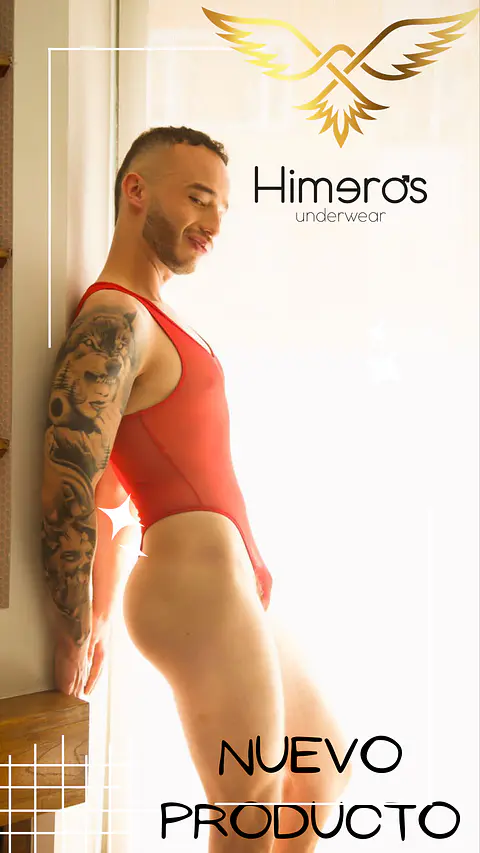 BODY EN MALLA PARA HOMBRE ROJO
